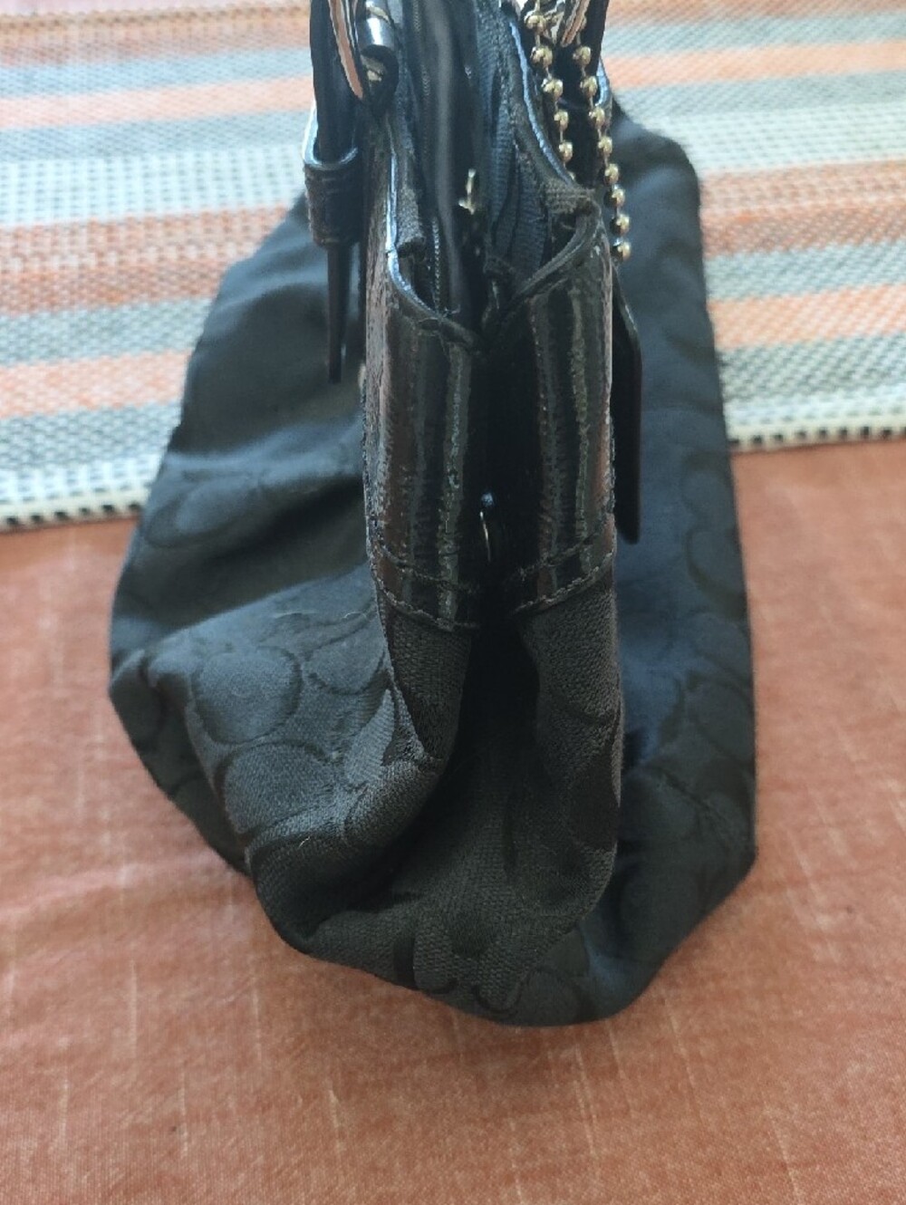Coach Black Signature Shoulder Tote - Picture 8 of 12